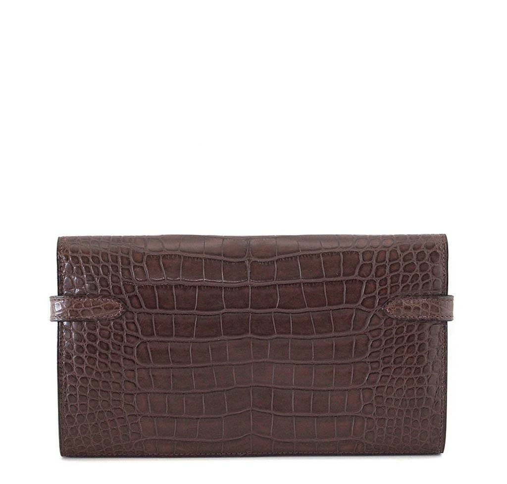 Hermès Kelly Clutch Bag Alligator Havane