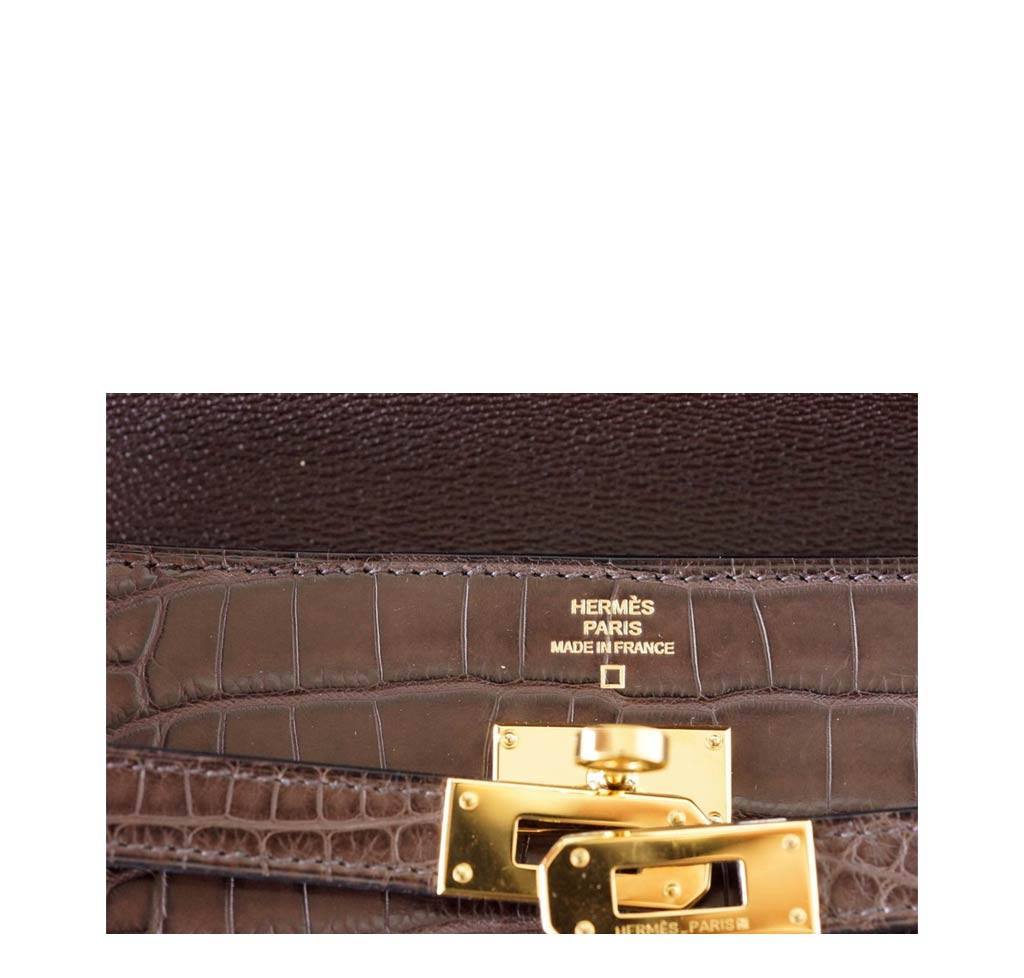 Hermès Kelly Clutch Bag Alligator Havane