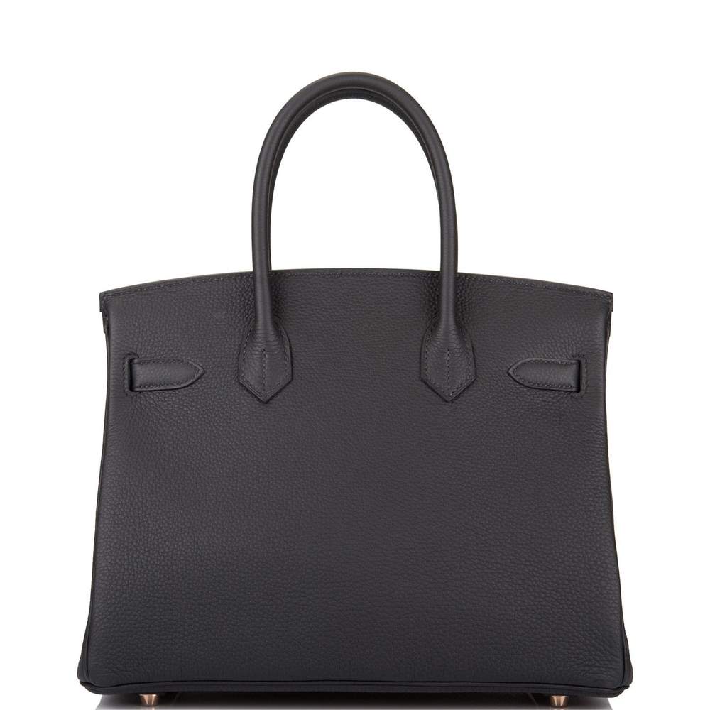 Hermes Birkin 30 Black Togo Leather Rose Gold Hardware