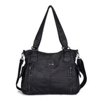 Bag It Women's Black Leopard Print Vegan Leather Hobo Bag
