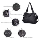Bag It Women's Black Leopard Print Vegan Leather Hobo Bag