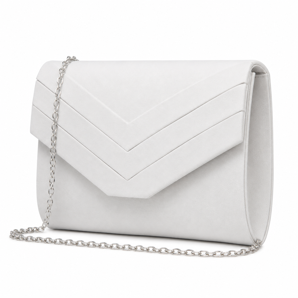 Bag It Women's Beige Velvet Evening Clutch Party Bag