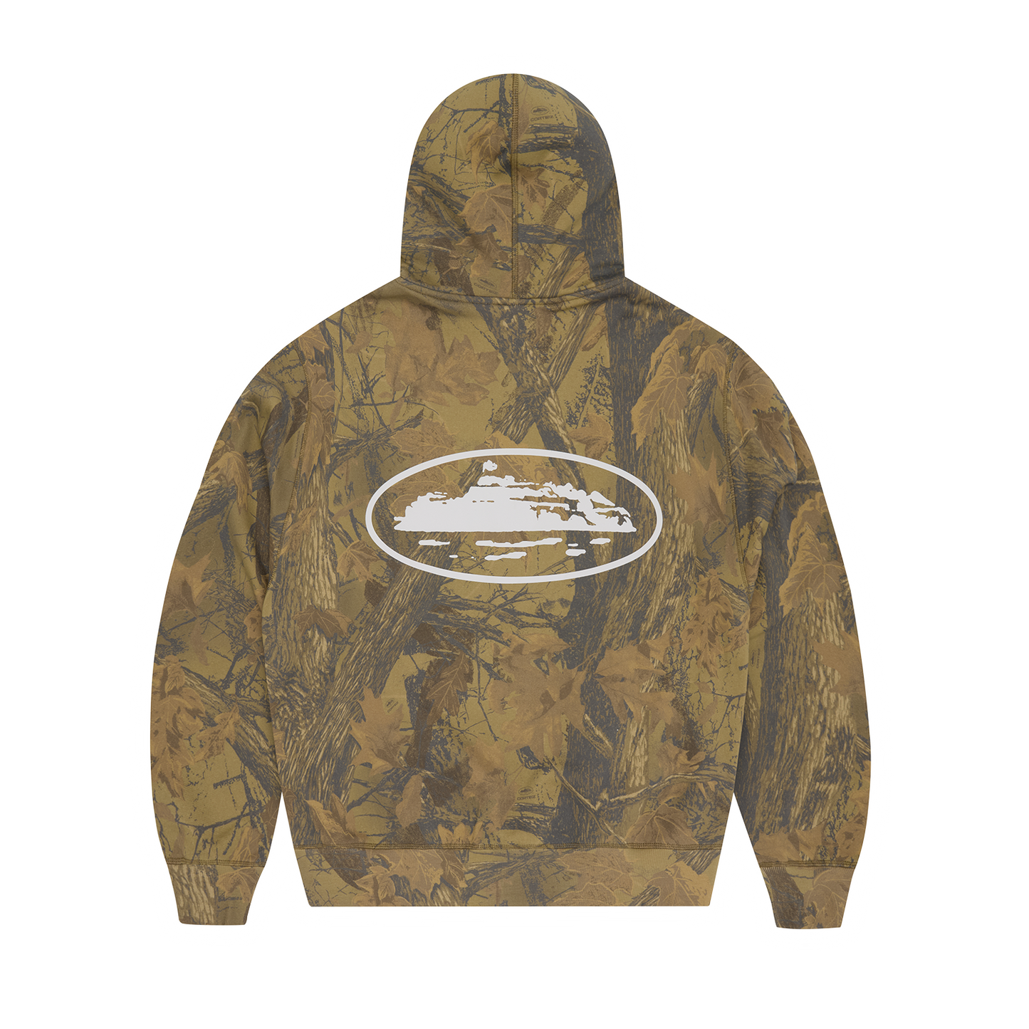 Corteiz Island Puff Print Zip Hoodie - Forest Camo