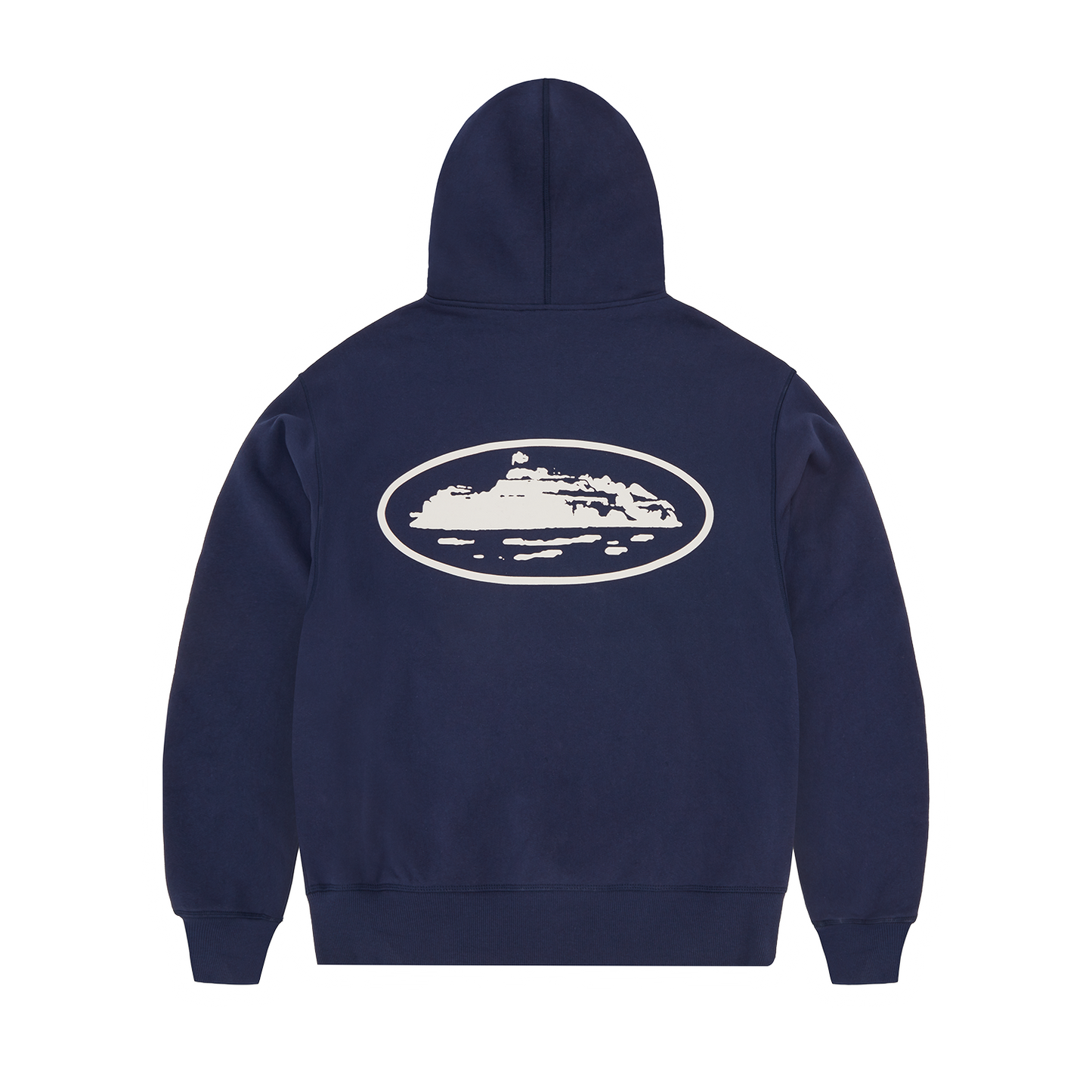 Corteiz Island Puff Print Zip Hoodie - Navy