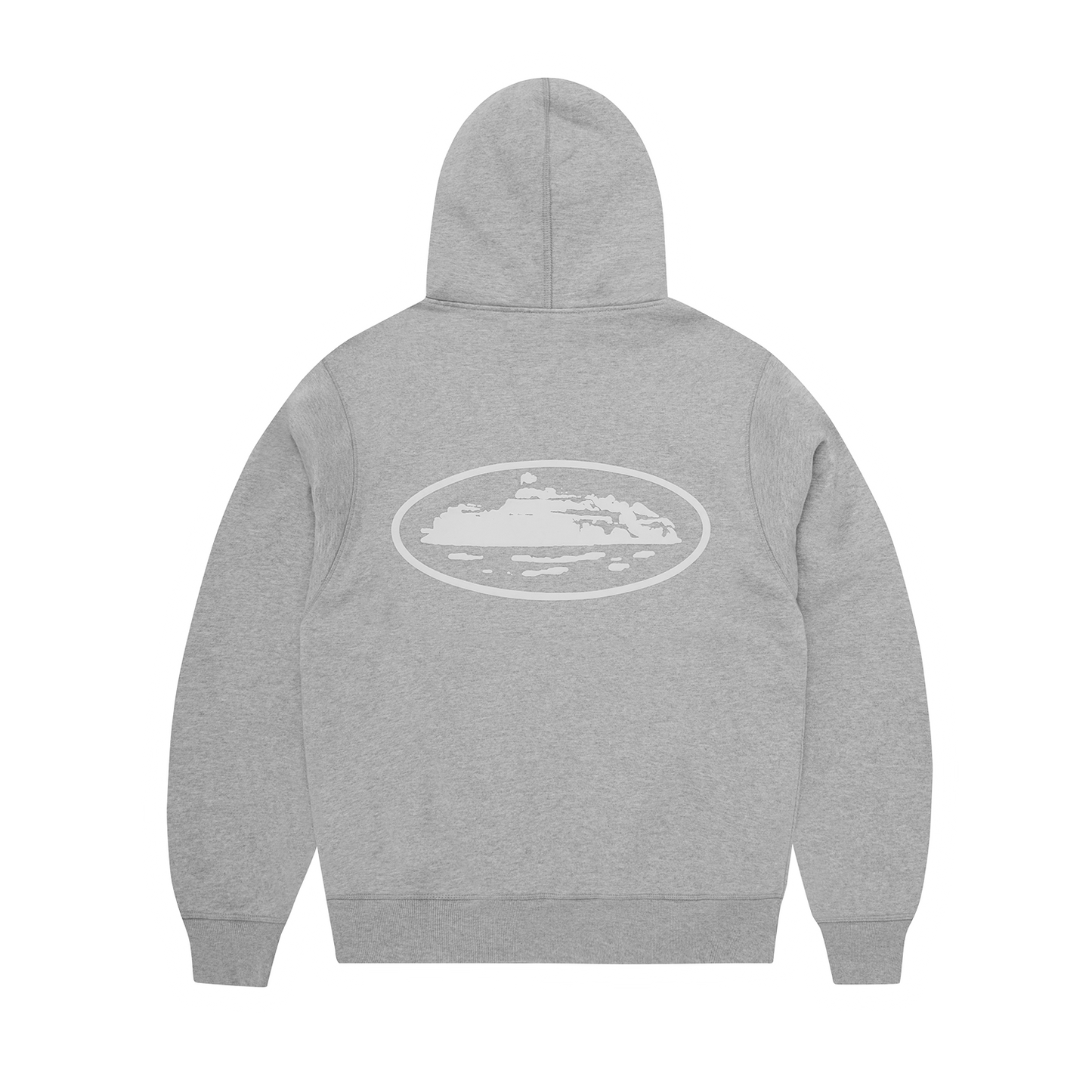 Corteiz Island Puff Print Zip Hoodie - Heather Grey