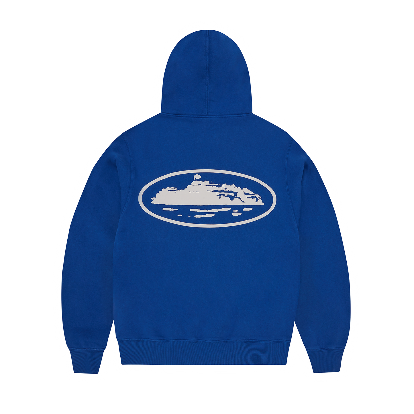 Corteiz Island Puff Print Zip Hoodie - Washed Royal