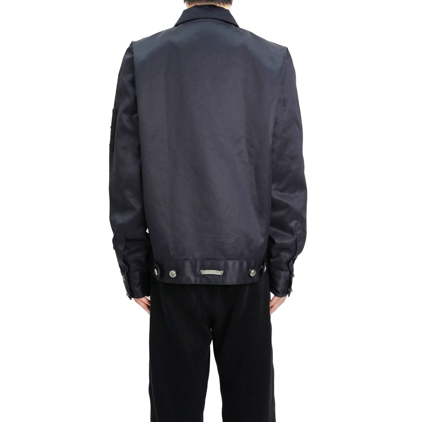 Chrome Hearts F&F Orange Triple Cross Nylon Zip Up Jacket in Navy