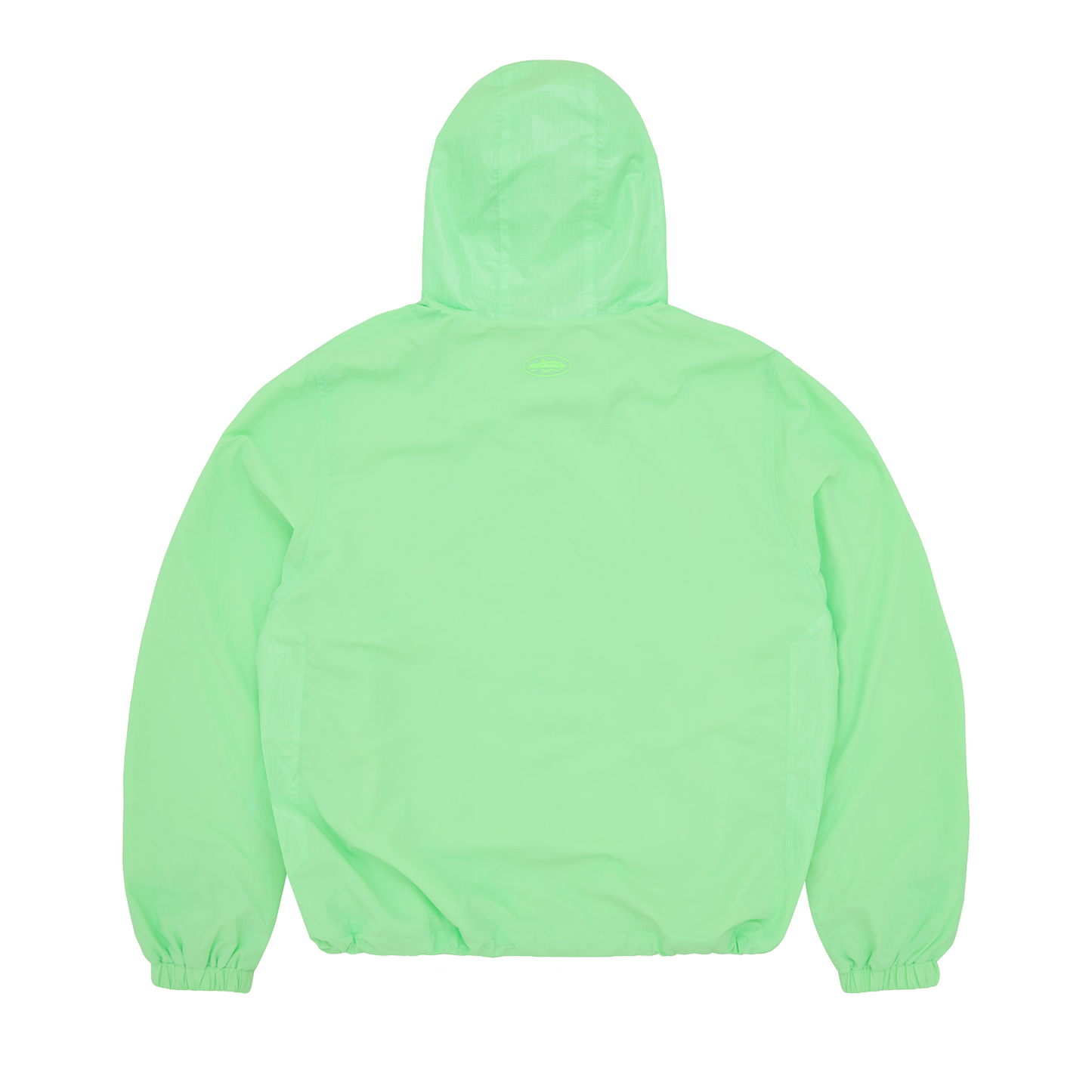 Corteiz Green Nylon Litework Quattro Jacket, back view showing side panel detailing
