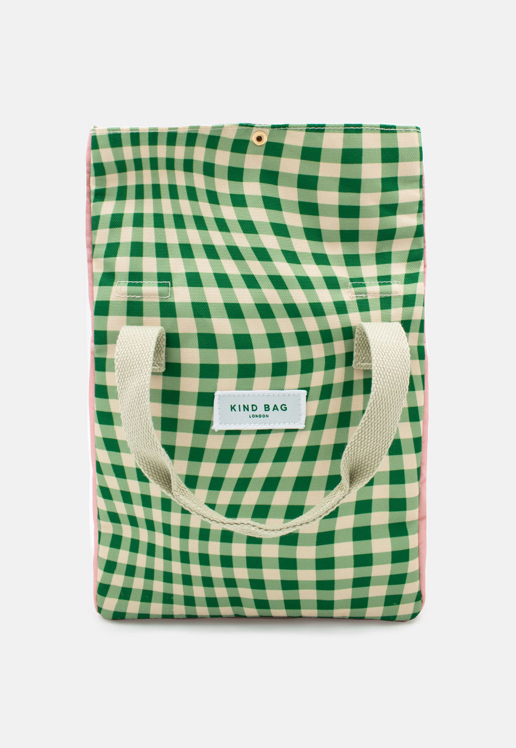 Bag It Distorted Gingham Green Lunch Bag – Insulated Recycled Fabric