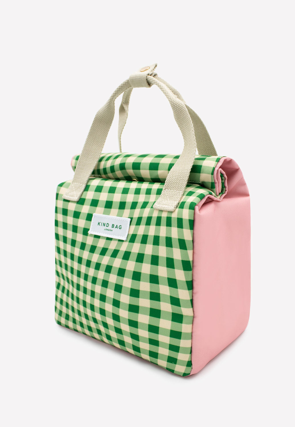 Bag It Distorted Gingham Green Lunch Bag – Insulated Recycled Fabric