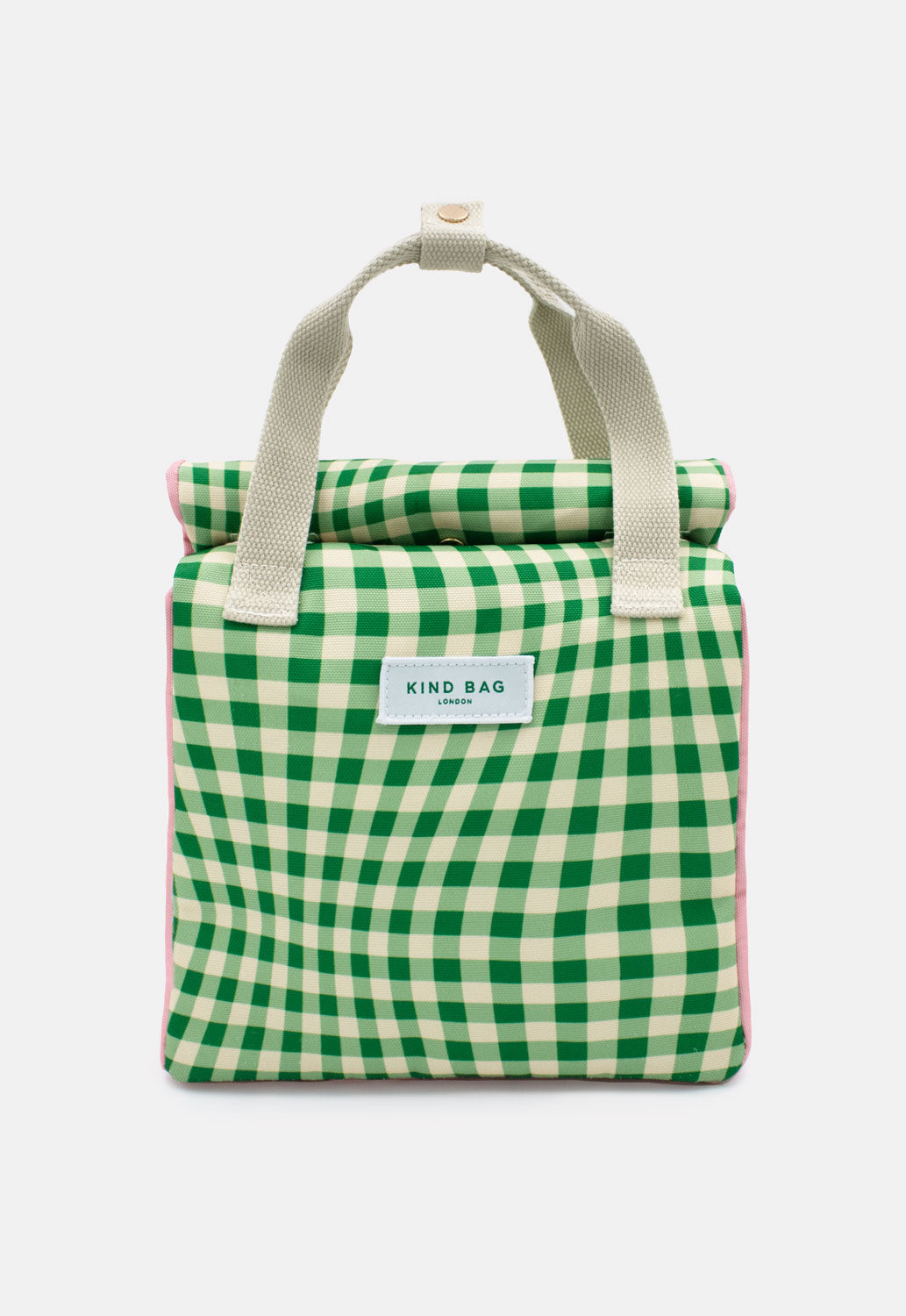 Bag It Distorted Gingham Green Lunch Bag – Insulated Recycled Fabric