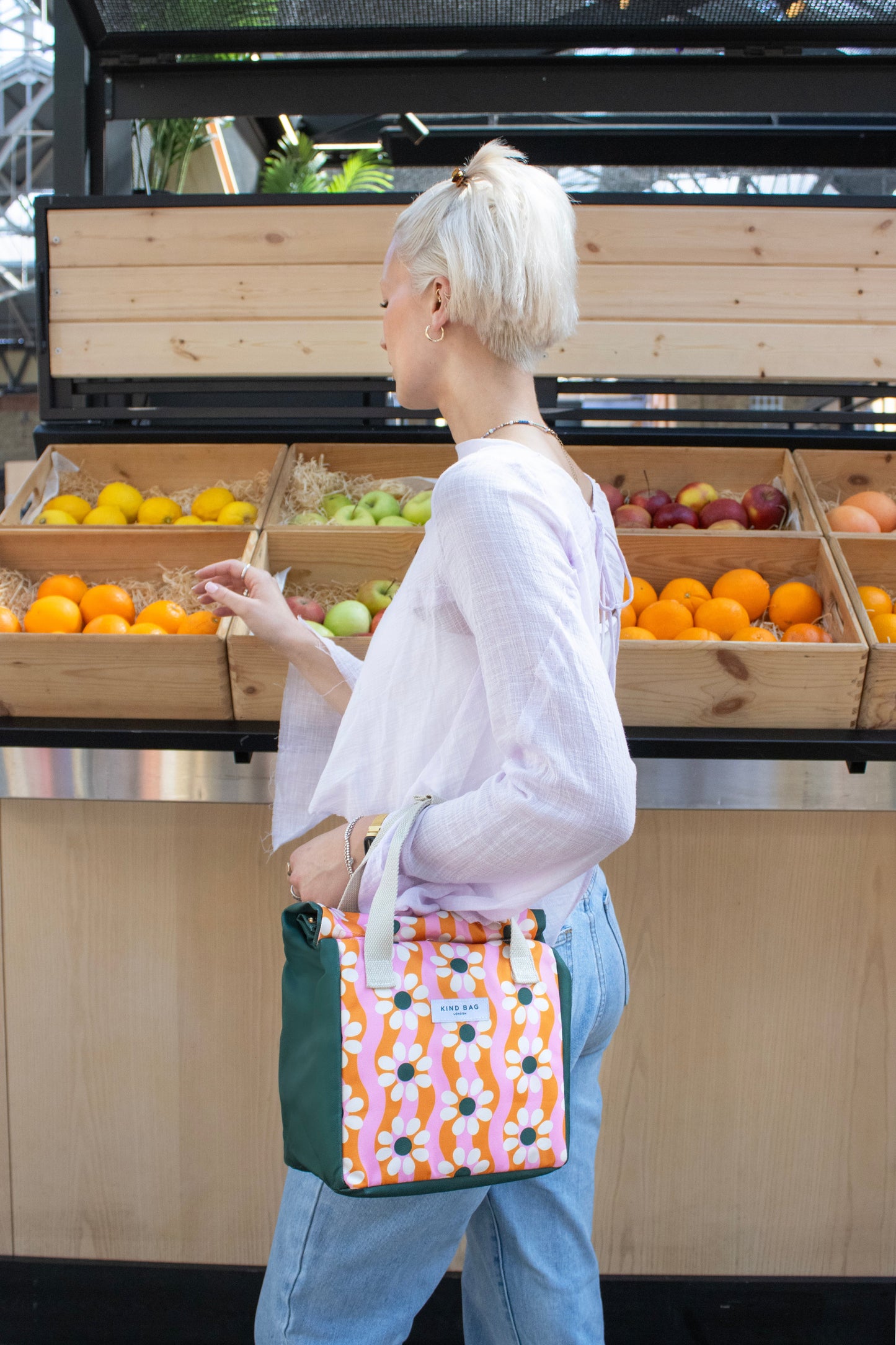 Bag It Wavy Daisy Lunch Bag – Insulated Recycled Fabric