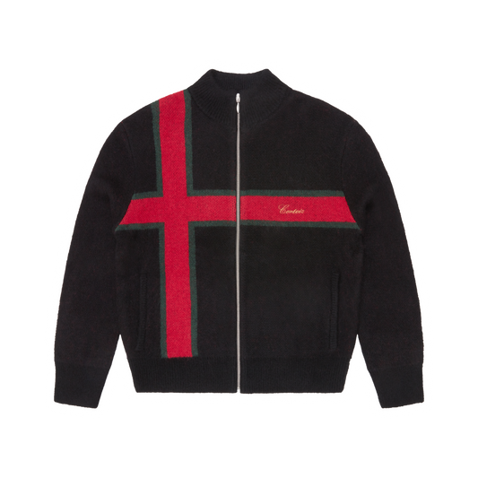 Corteiz Lux Knit Zip Up Jacket - Black