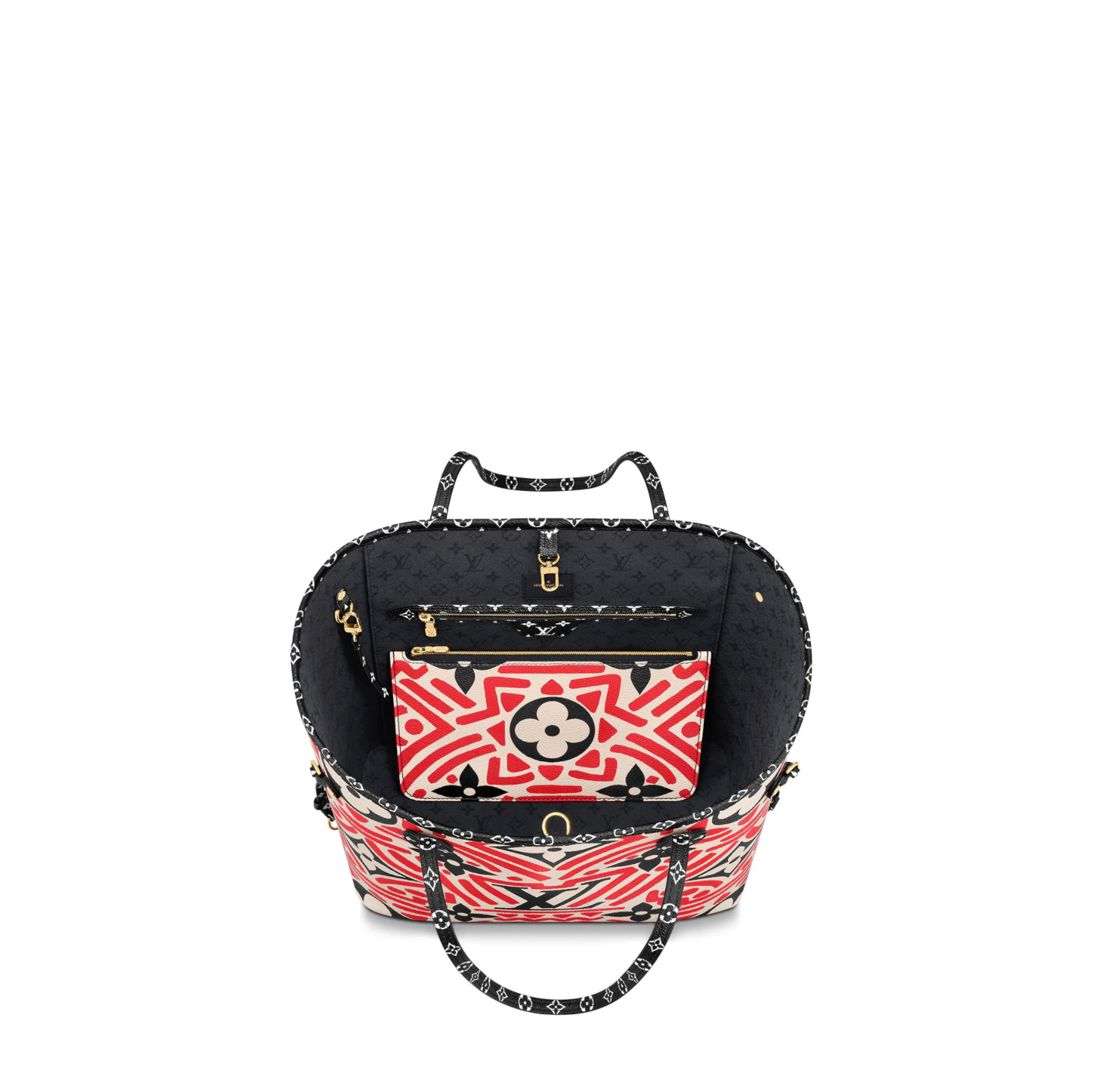 Louis Vuitton LV Crafty Neverfull MM Monogram Canvas M56583 Red Cream