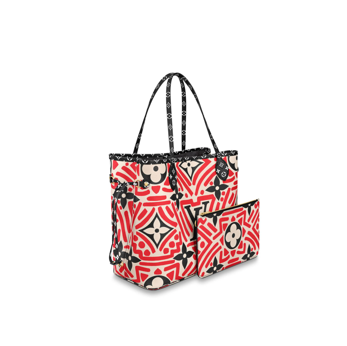 Louis Vuitton LV Crafty Neverfull MM Monogram Canvas M56583 Red Cream