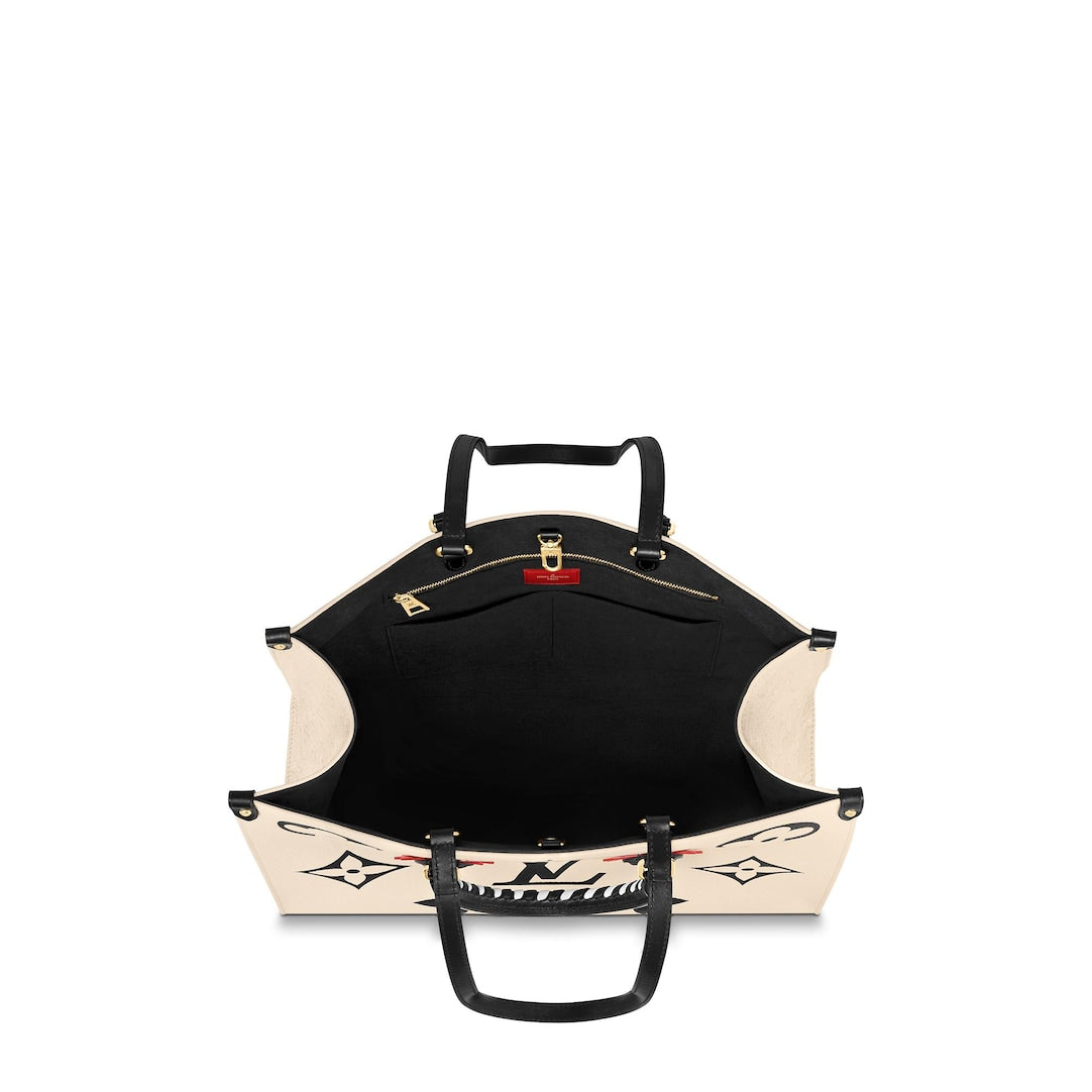 Louis Vuitton LV Crafty Onthego GM Monogram Giant Canvas M45372 Cream Black