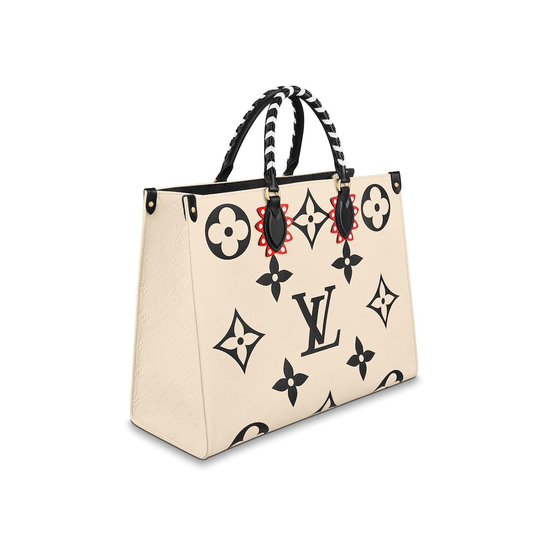 Louis Vuitton LV Crafty Onthego GM Monogram Giant Canvas M45372 Cream Black