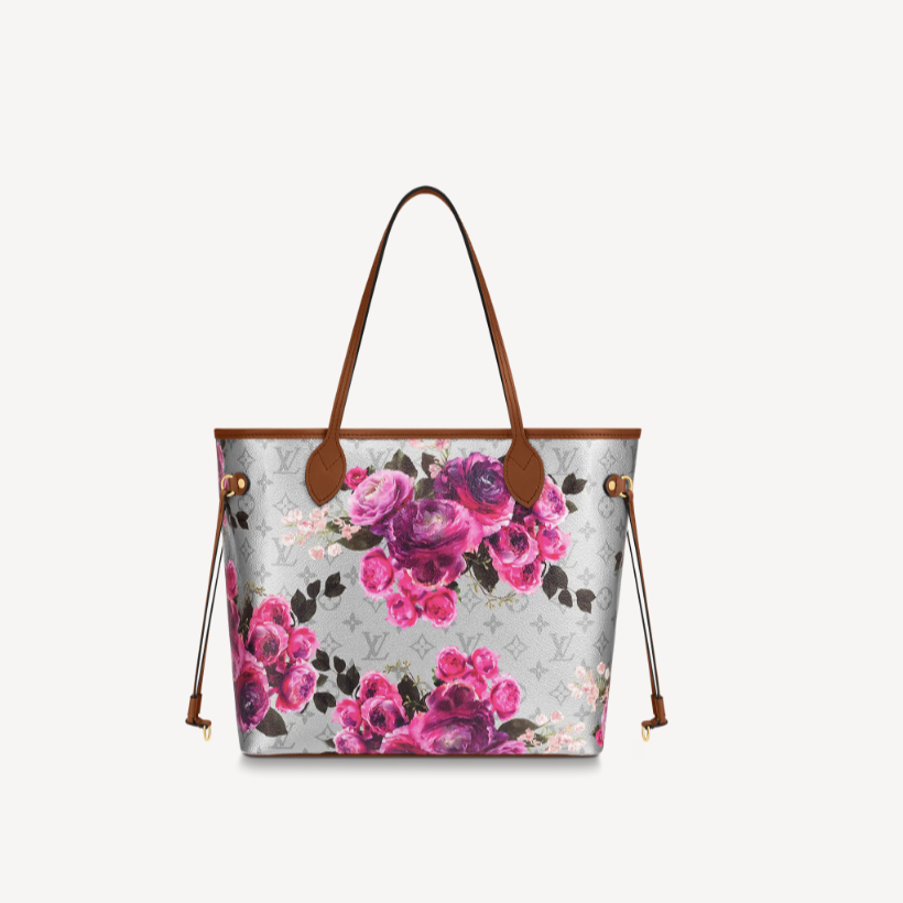 Louis Vuitton Neverfull MM LV Garden Silver Floral Canvas Tote M21352