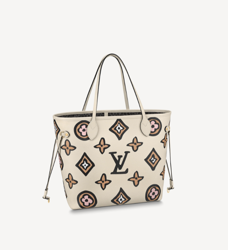 Louis Vuitton Neverfull MM Wild At Heart Monogram Canvas Tote M45819 Cream
