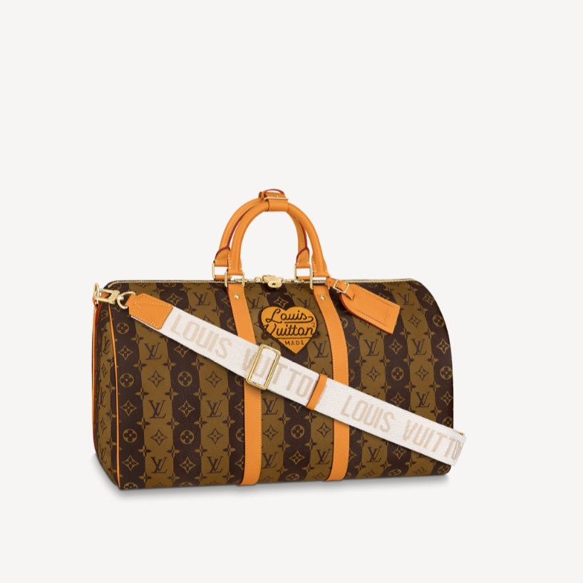 Louis Vuitton Keepall Bandoulière 50 Monogram Stripes Canvas Travel Bag M45967