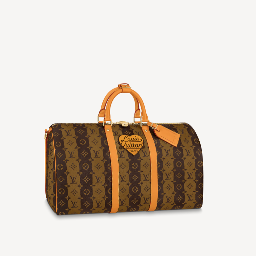 Louis Vuitton Keepall Bandoulière 50 Monogram Stripes Canvas Travel Bag M45967
