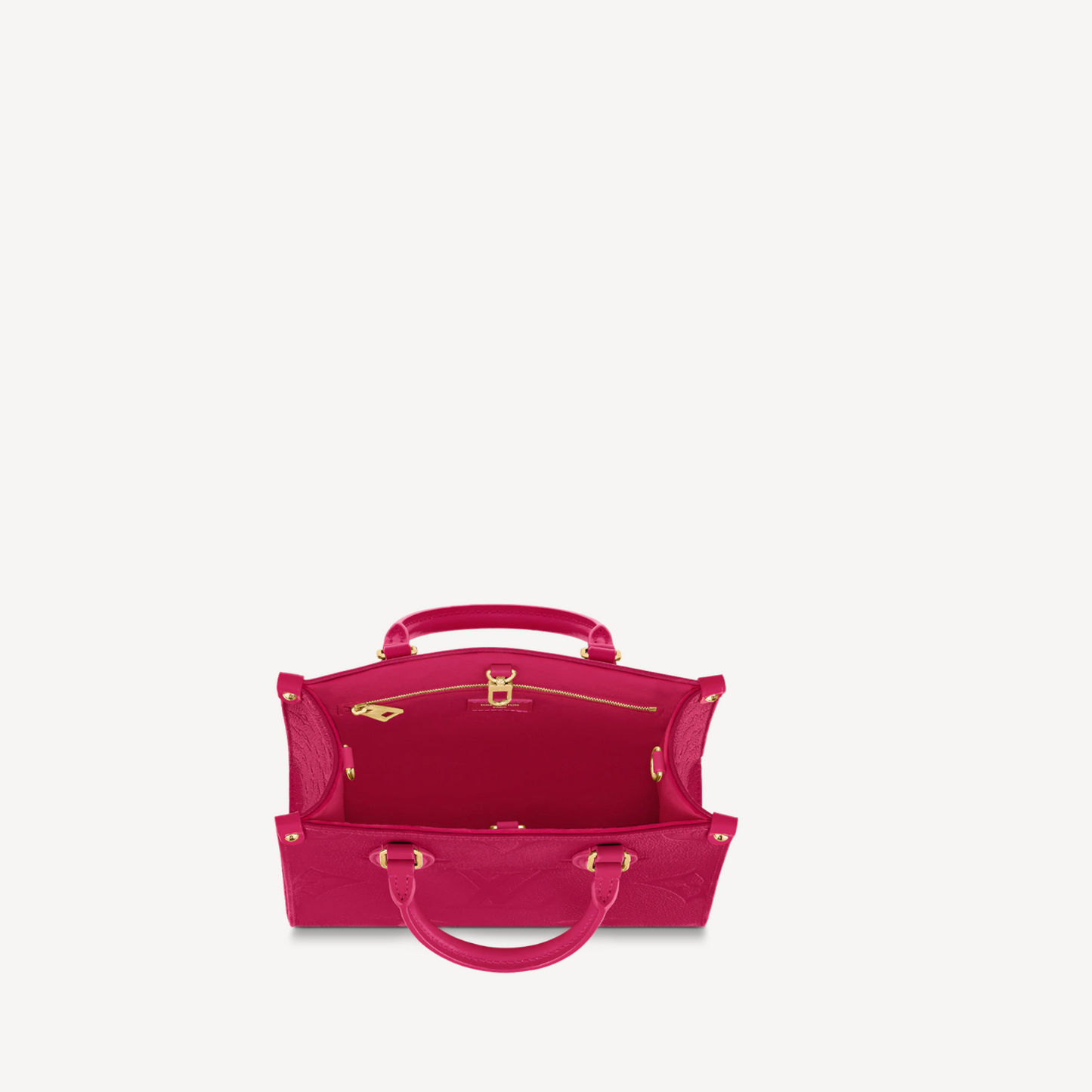 Louis Vuitton Fuchsia Embossed Grained Leather On-the-Go Tote Bag
