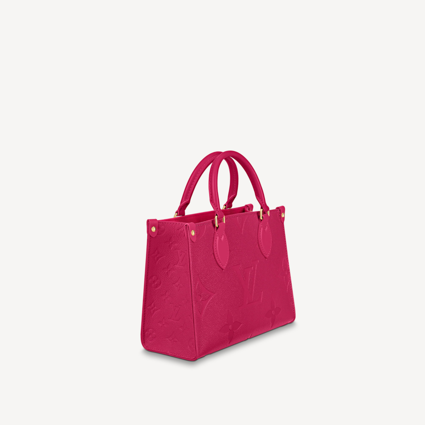 Louis Vuitton Fuchsia Embossed Grained Leather On-the-Go Tote Bag