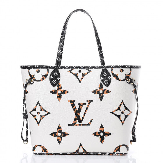 Louis Vuitton Giant Jungle Monogram Neverfull Ivoire with Pouch M44716