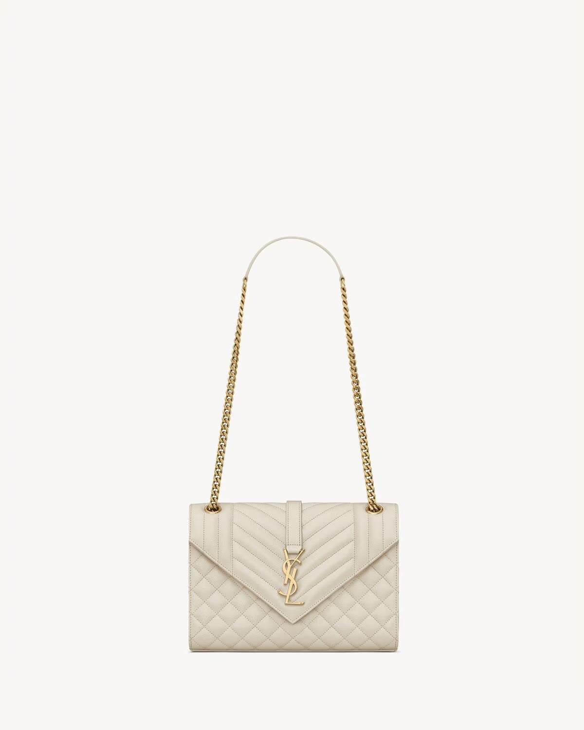 Saint Laurent Envelope Medium bag in Beige - front view