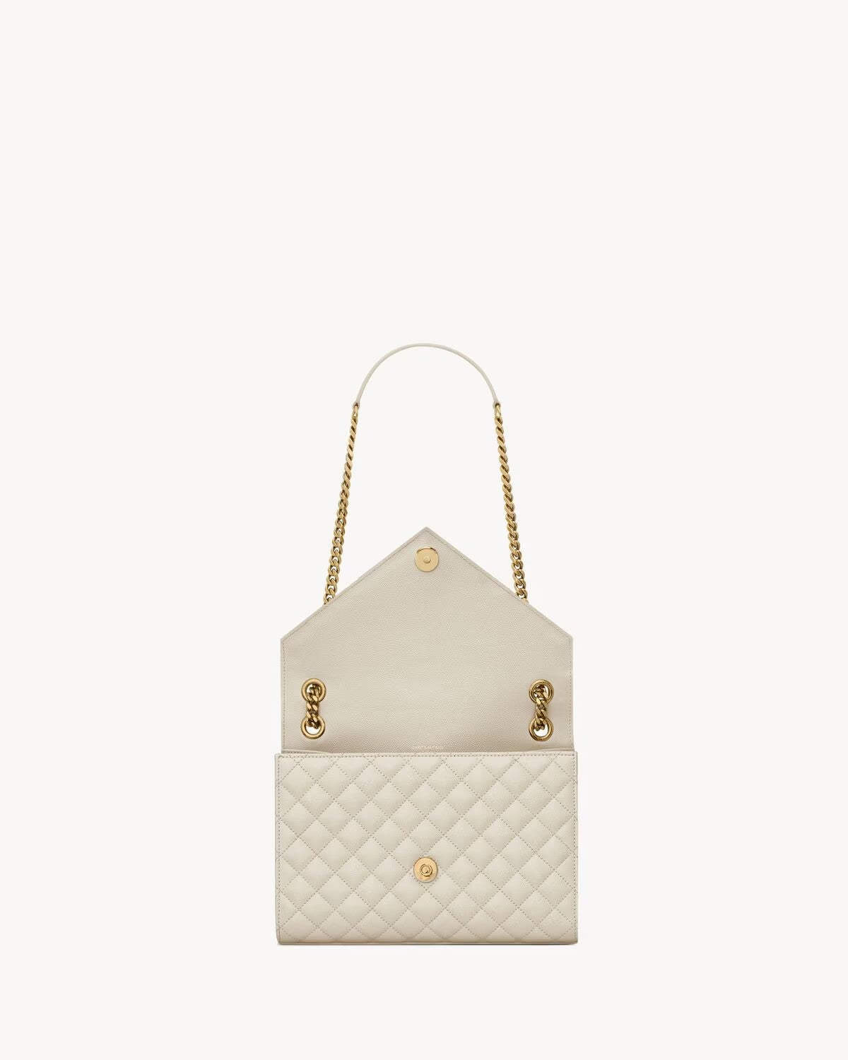 Saint Laurent Envelope Medium bag in Beige - detail view of closure