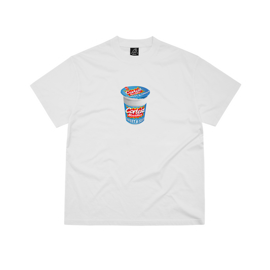 Corteiz Noodle Graphic Tee - White Cotton T-Shirt