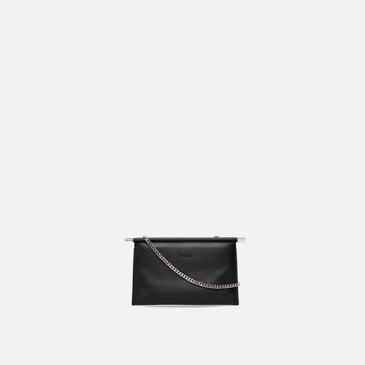 Bag It Frida Mini Milled Leather Crossbody Clutch – Black