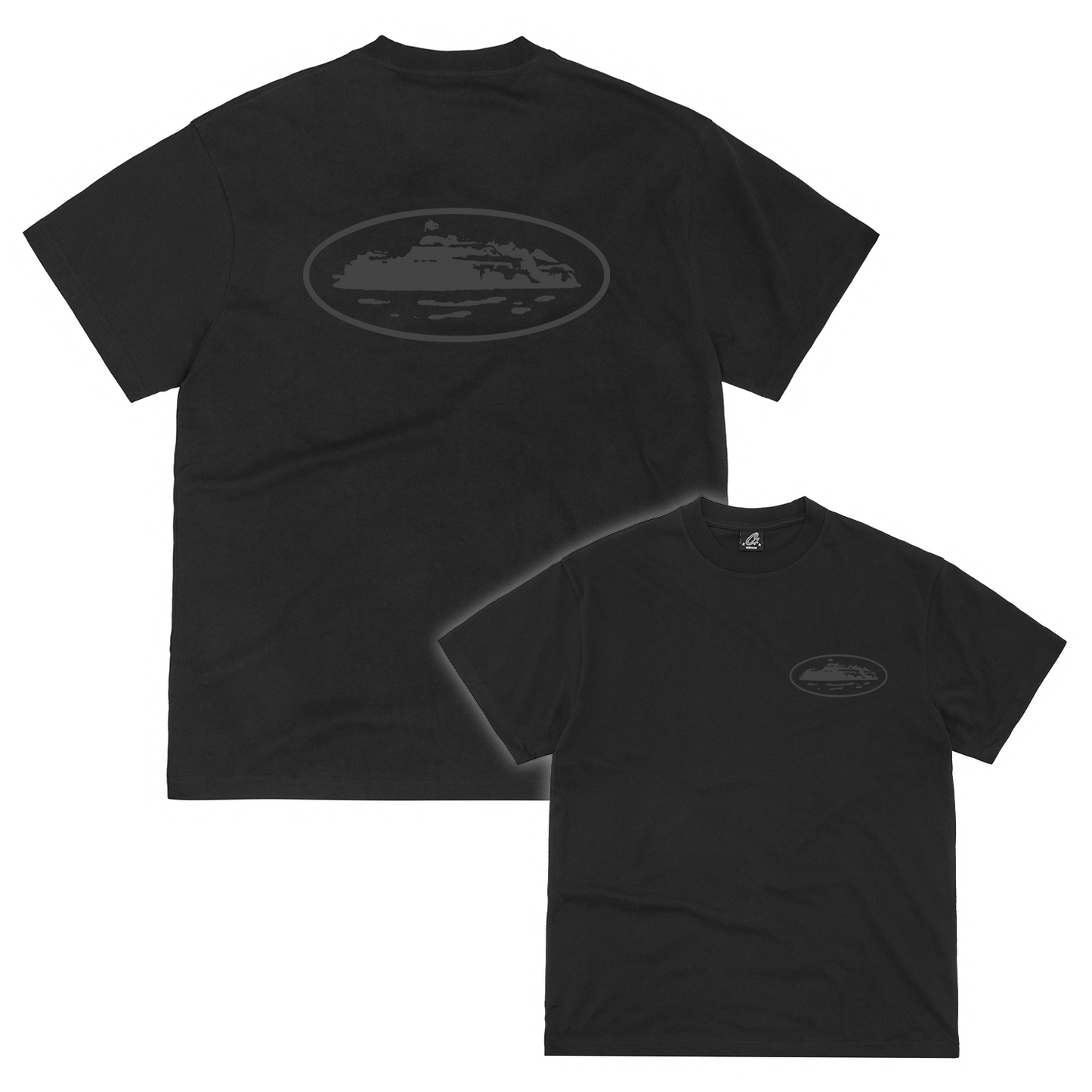 Corteiz OG Island Reflective Tee - Triple Black