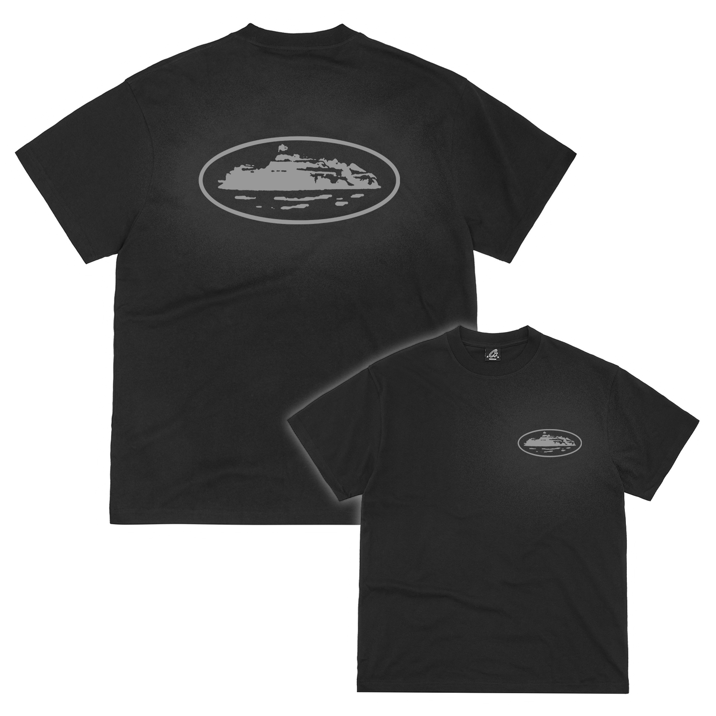 Corteiz OG Island Reflective Tee - Triple Black