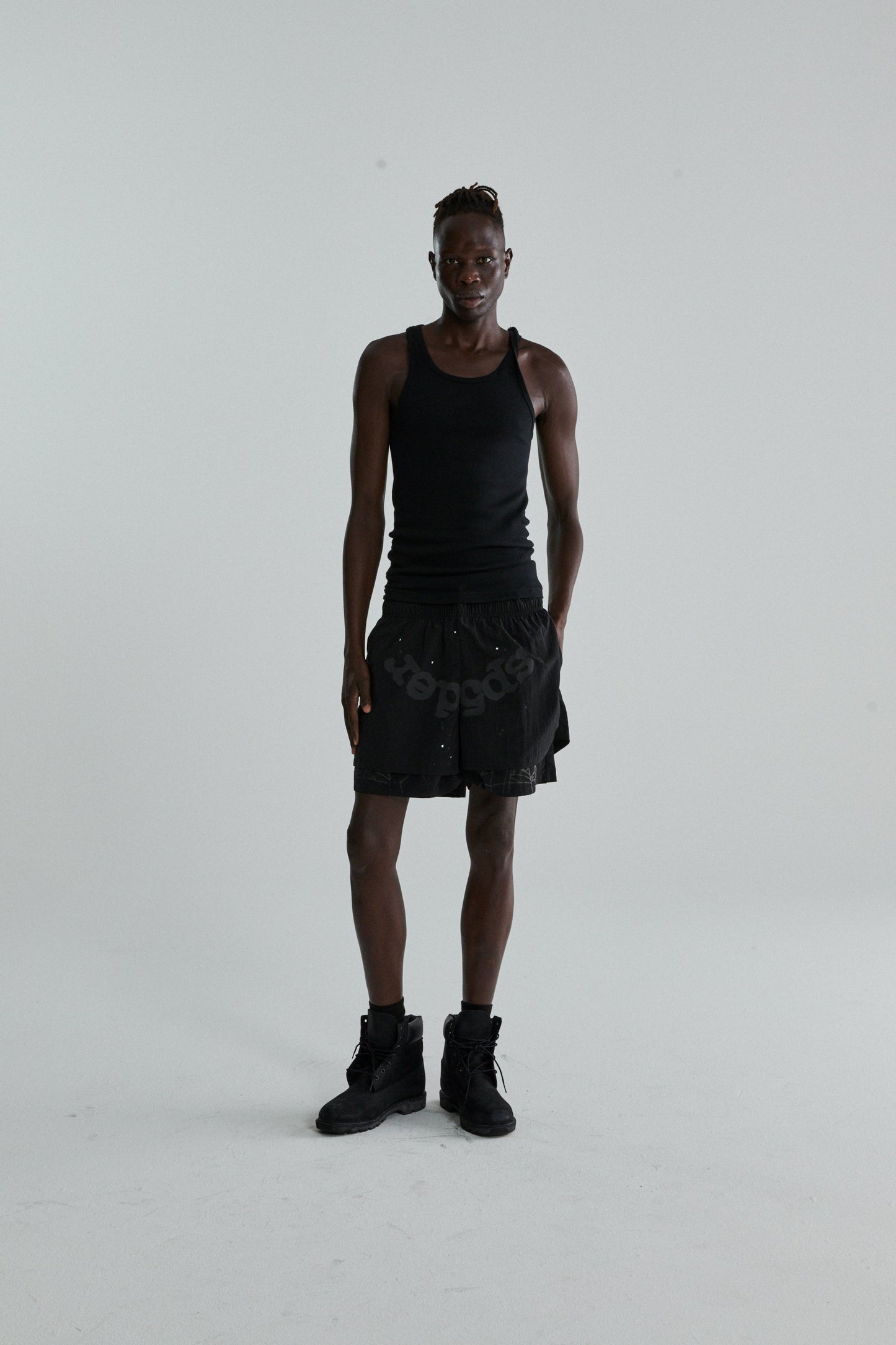 SP5DER OG Web Double Layer Short in Black