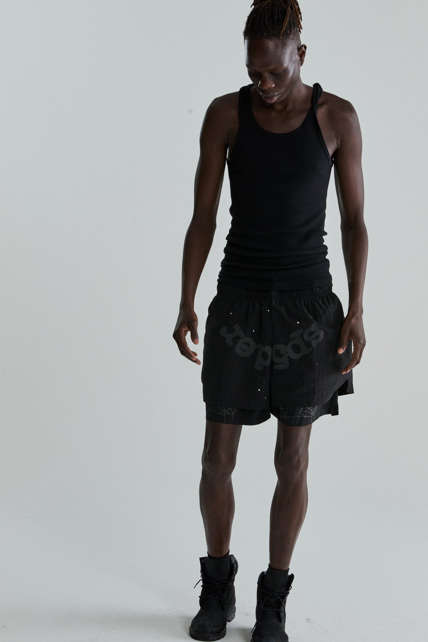 SP5DER OG Web Double Layer Short in Black
