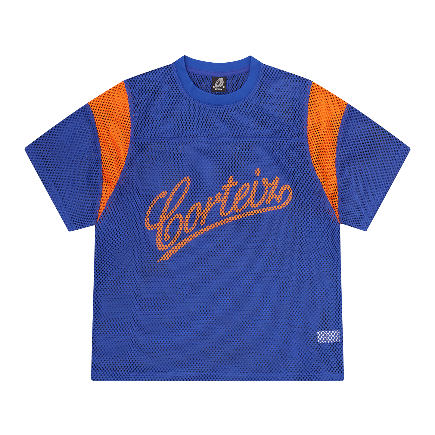 Corteiz Open Mesh Panel Jersey Shirt - Blue/Orange
