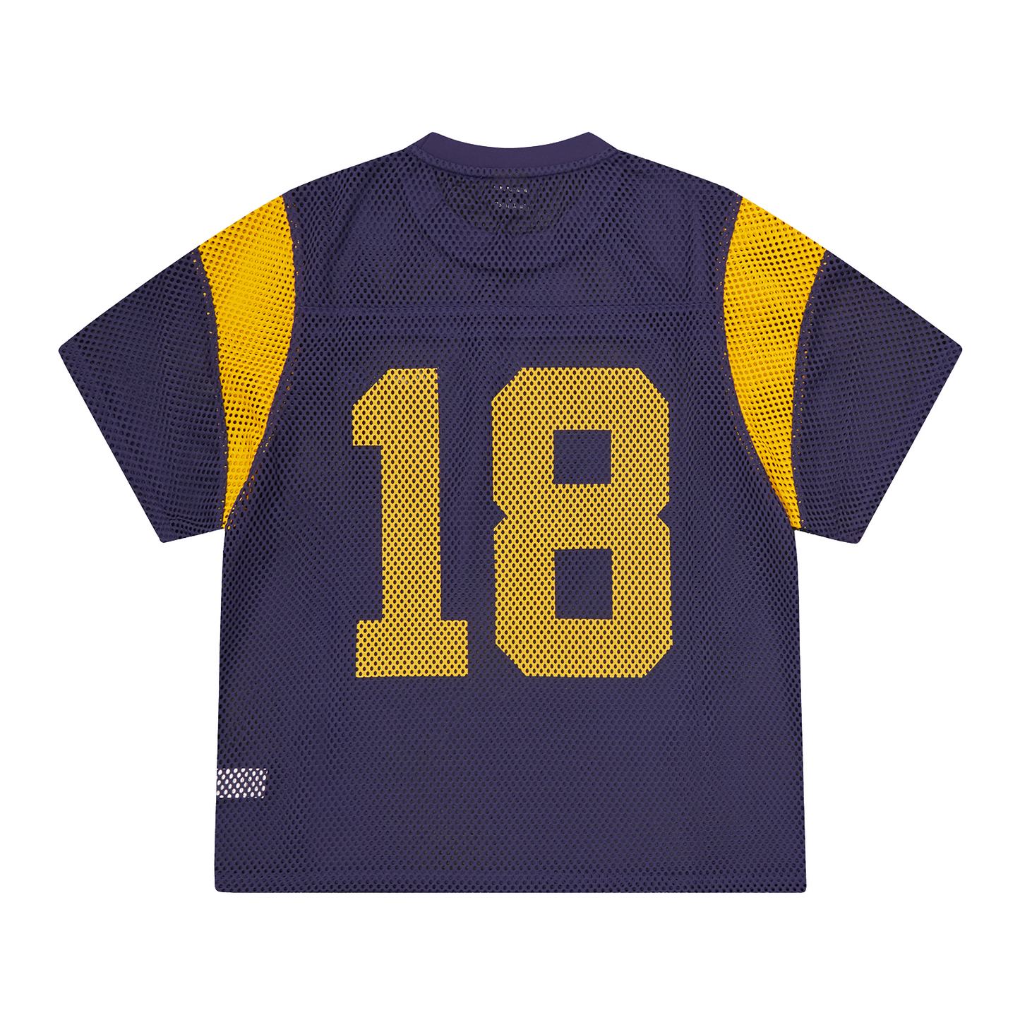 Corteiz Open Mesh Panel Jersey Shirt - Navy/Yellow
