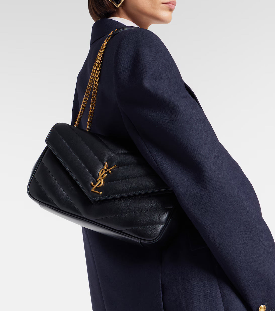 Saint Laurent Loulou Medium bag in Black - back view