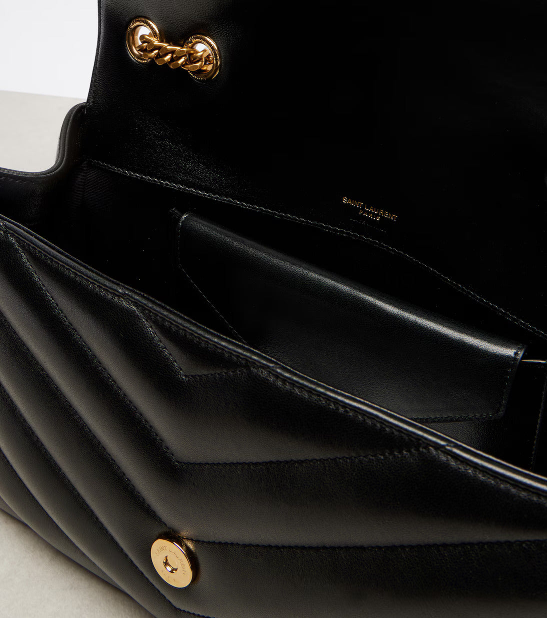 Saint Laurent Loulou Medium bag in Black - interior view
