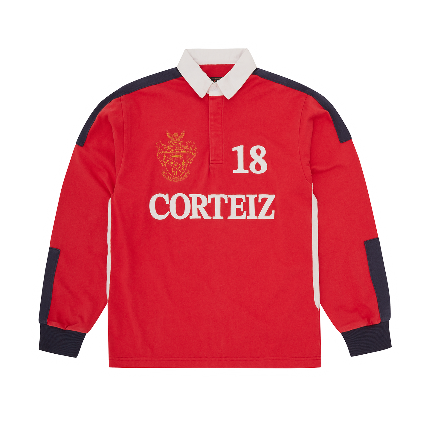Corteiz Panelled Rugby Shirt - Red