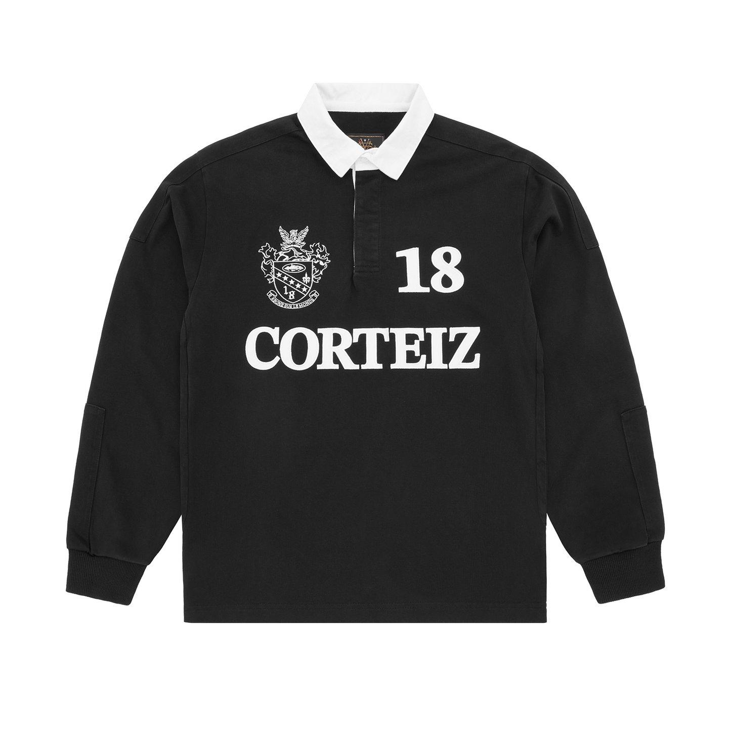 Corteiz Panelled Rugby Shirt - Black