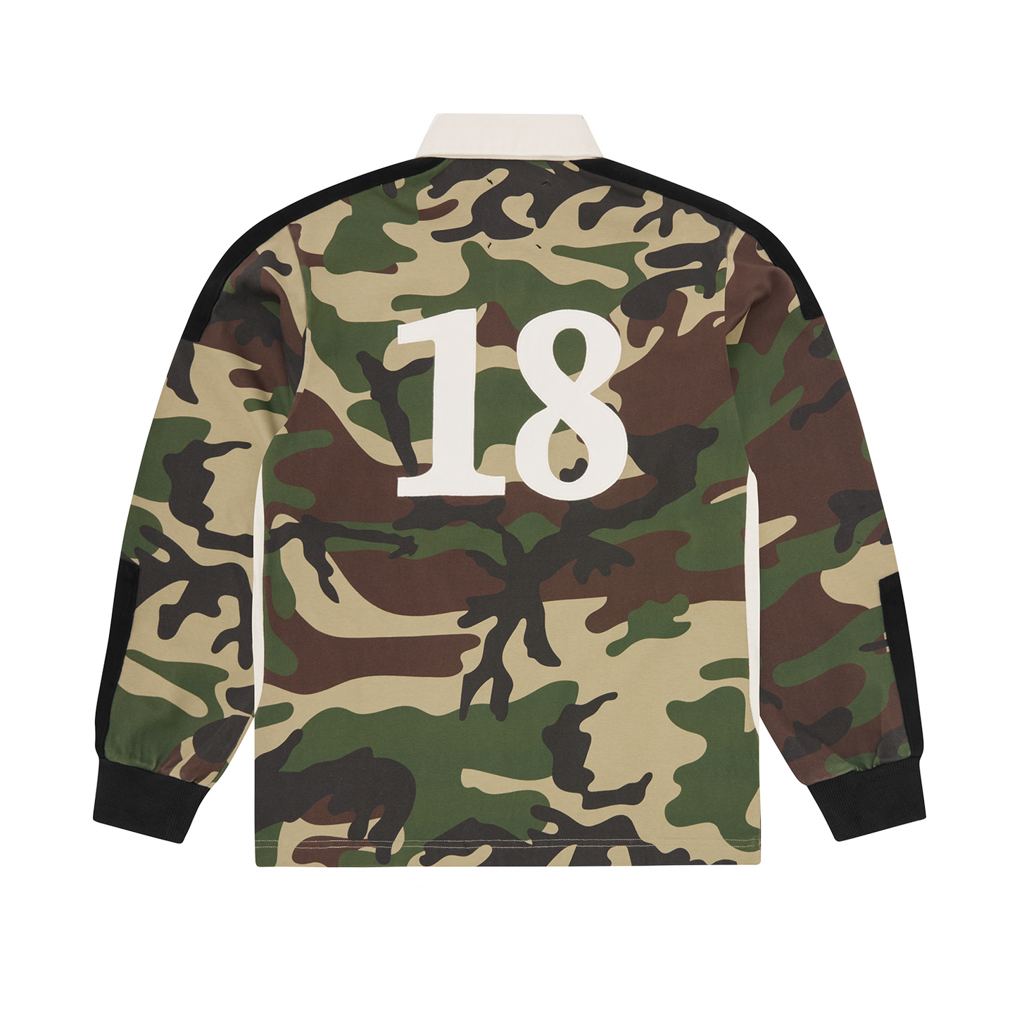 Corteiz Panelled Rugby Shirt - Woodland Camo