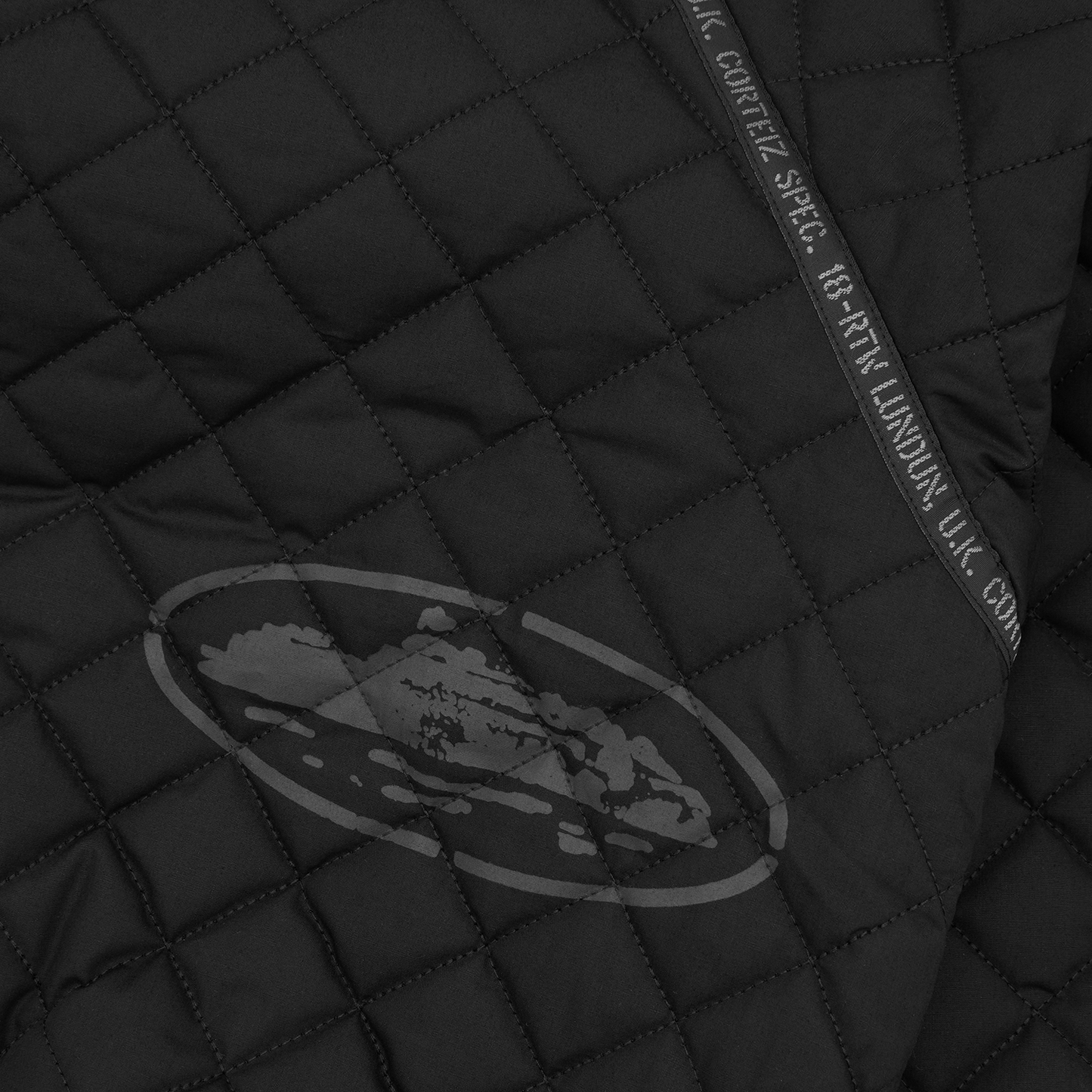 Corteiz Black Quilted Cotton Exchange Bomber Jacket