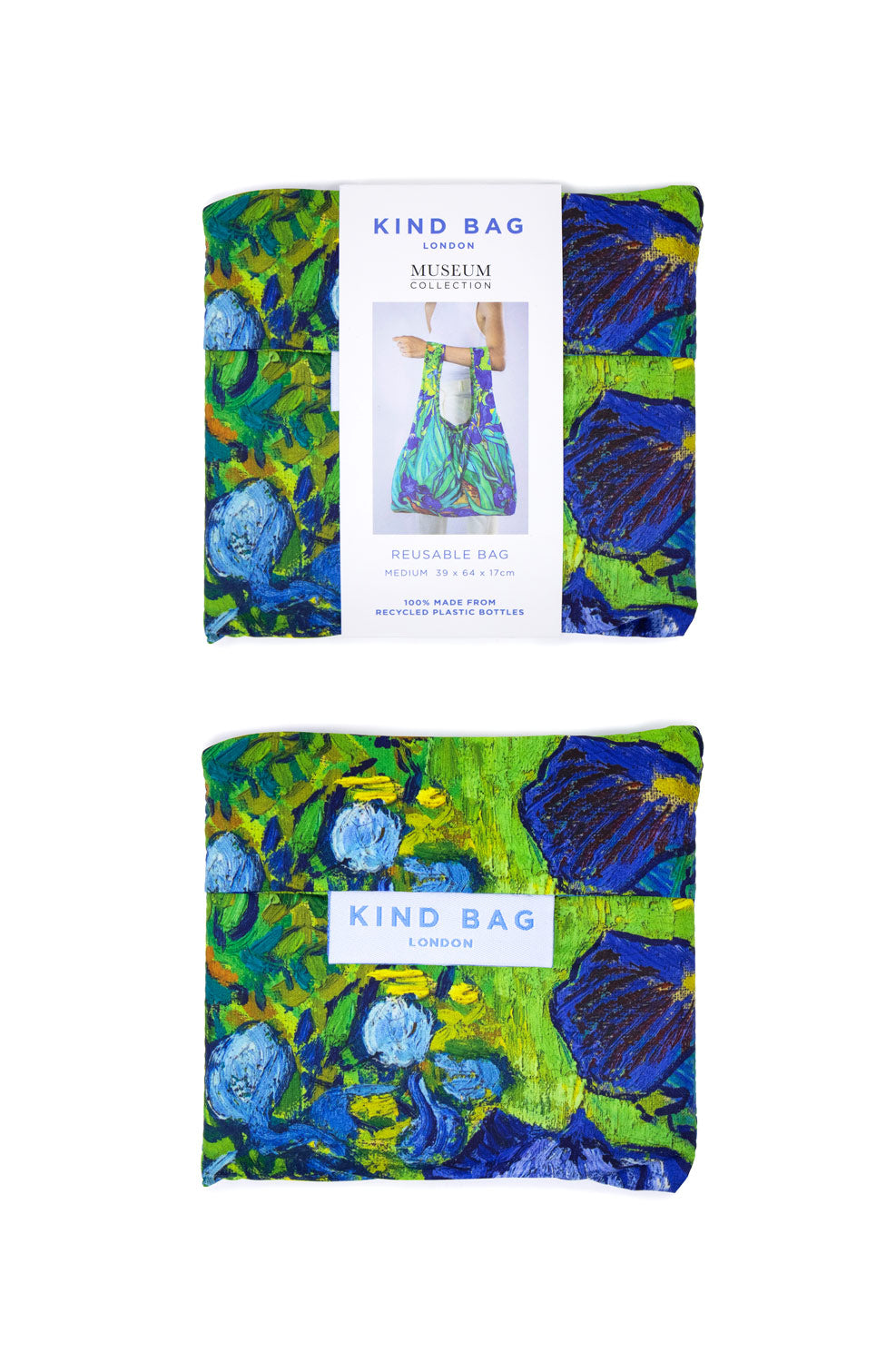 Bag It Van Gogh Irises Medium Reusable Bag – Recycled Foldable Tote
