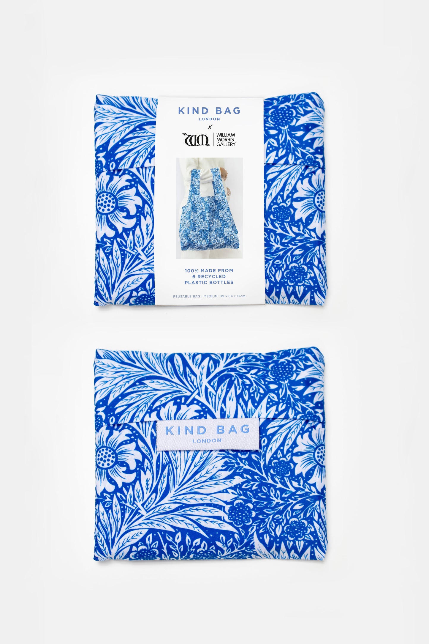 Bag It William Morris Marigold Medium Reusable Bag – Recycled Foldable Tote