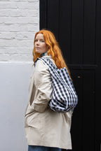 Bag It Gingham Black & White Medium Reusable Bag – Recycled Foldable Tote