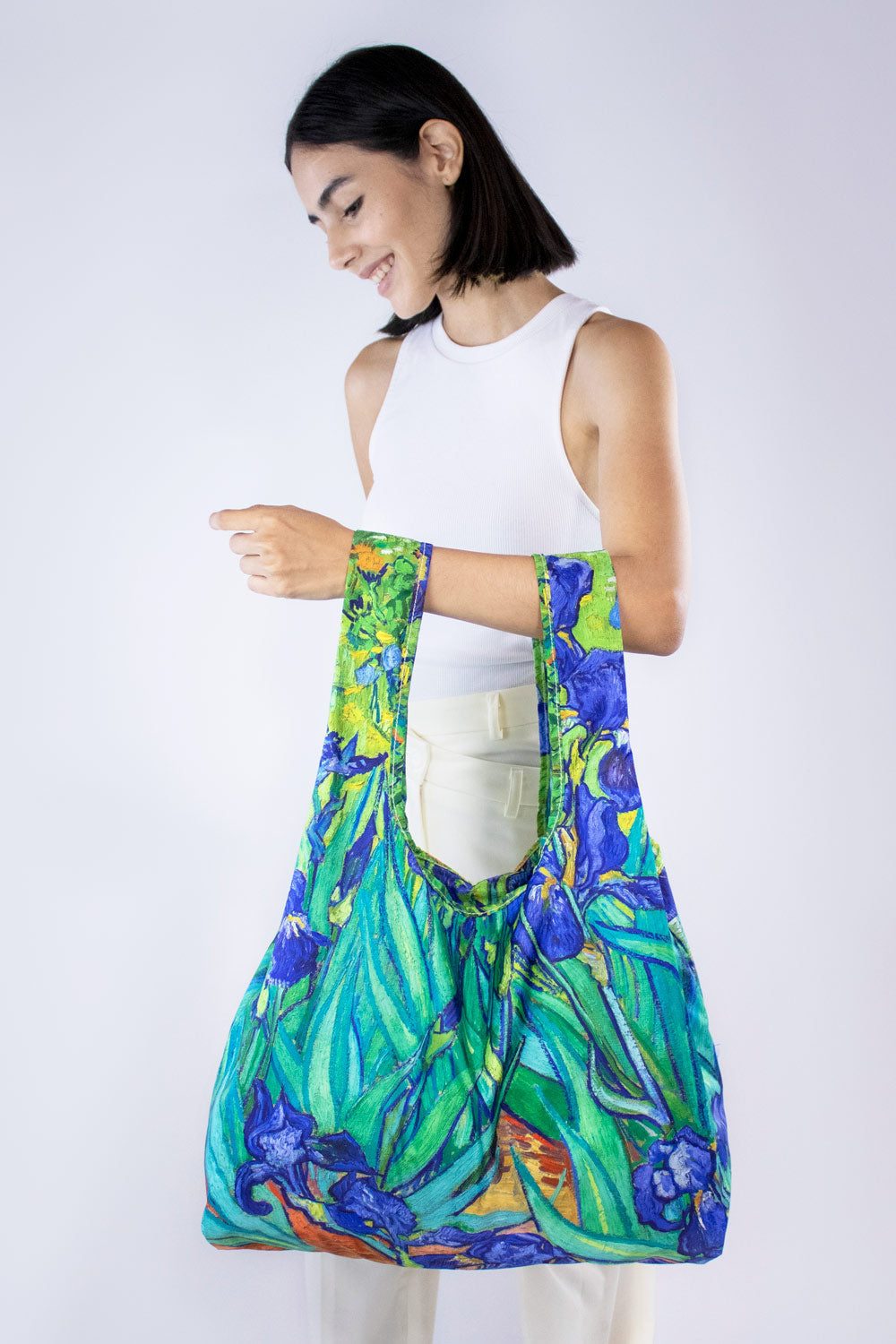 Bag It Van Gogh Irises Medium Reusable Bag – Recycled Foldable Tote