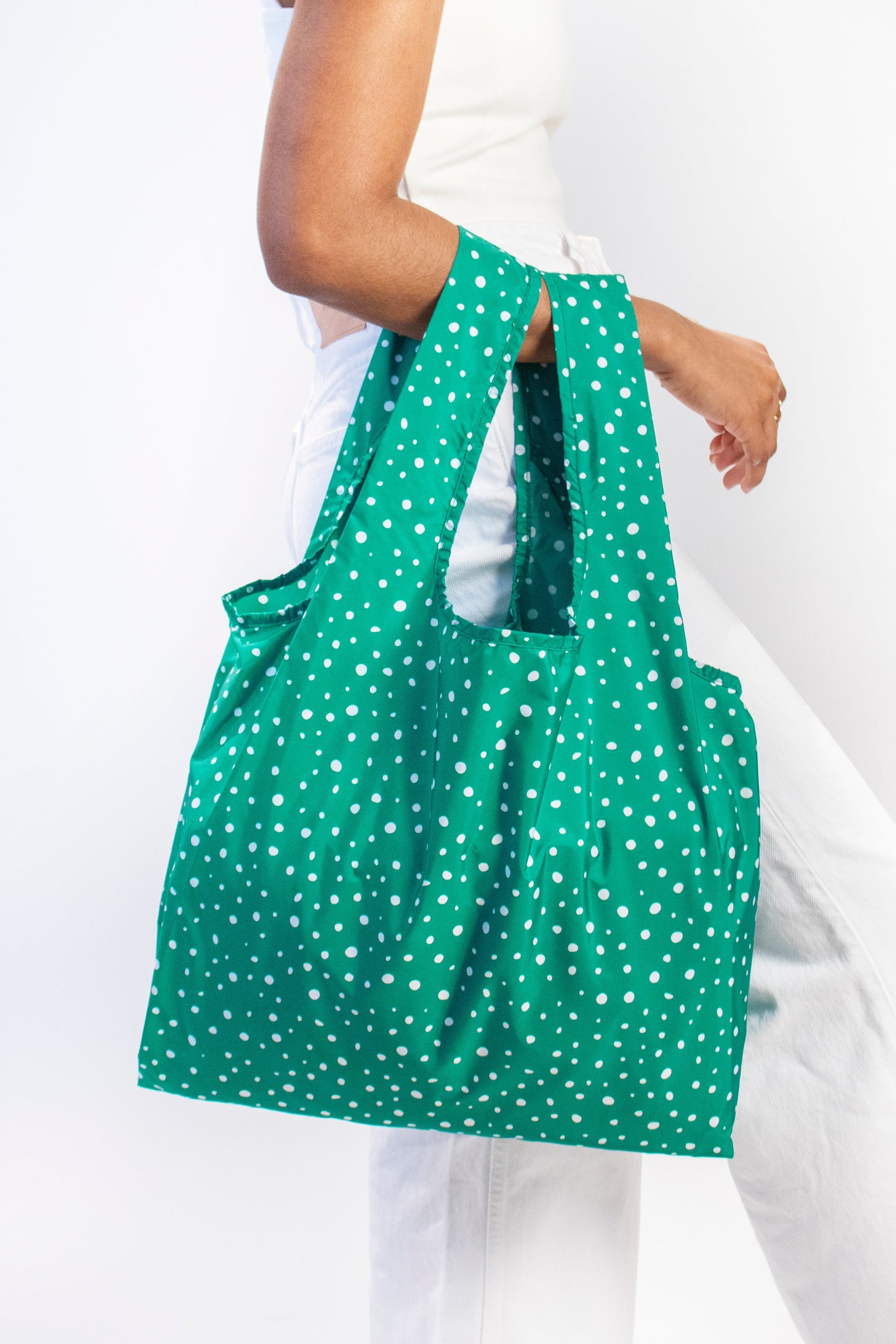 Bag It Polka Dots Medium Reusable Bag – Recycled Foldable Tote