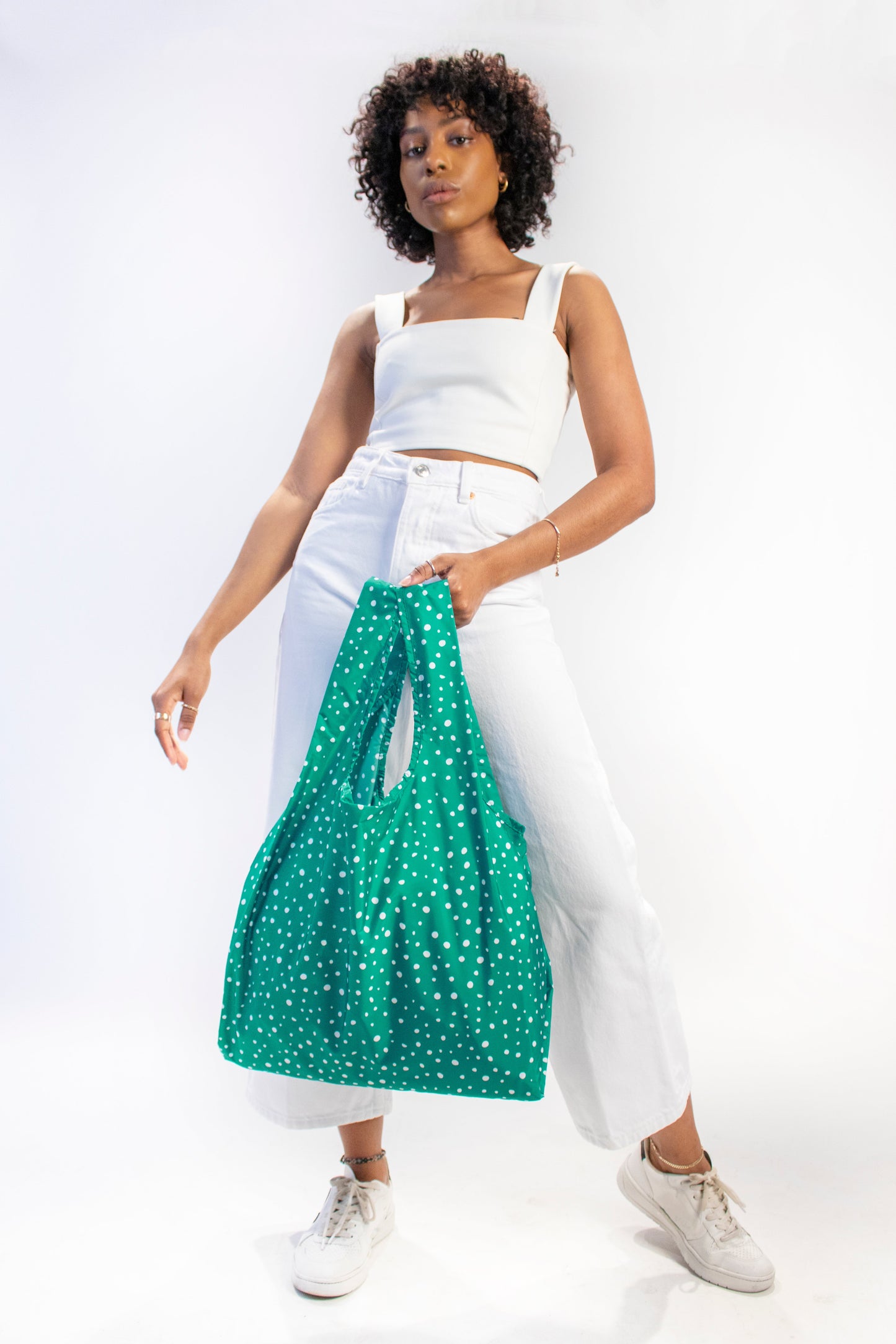 Bag It Polka Dots Medium Reusable Bag – Recycled Foldable Tote